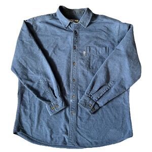 Woolrich Shirt Men XL Midnight Heather Blue Long Sleeve Button Down Flannel 6433